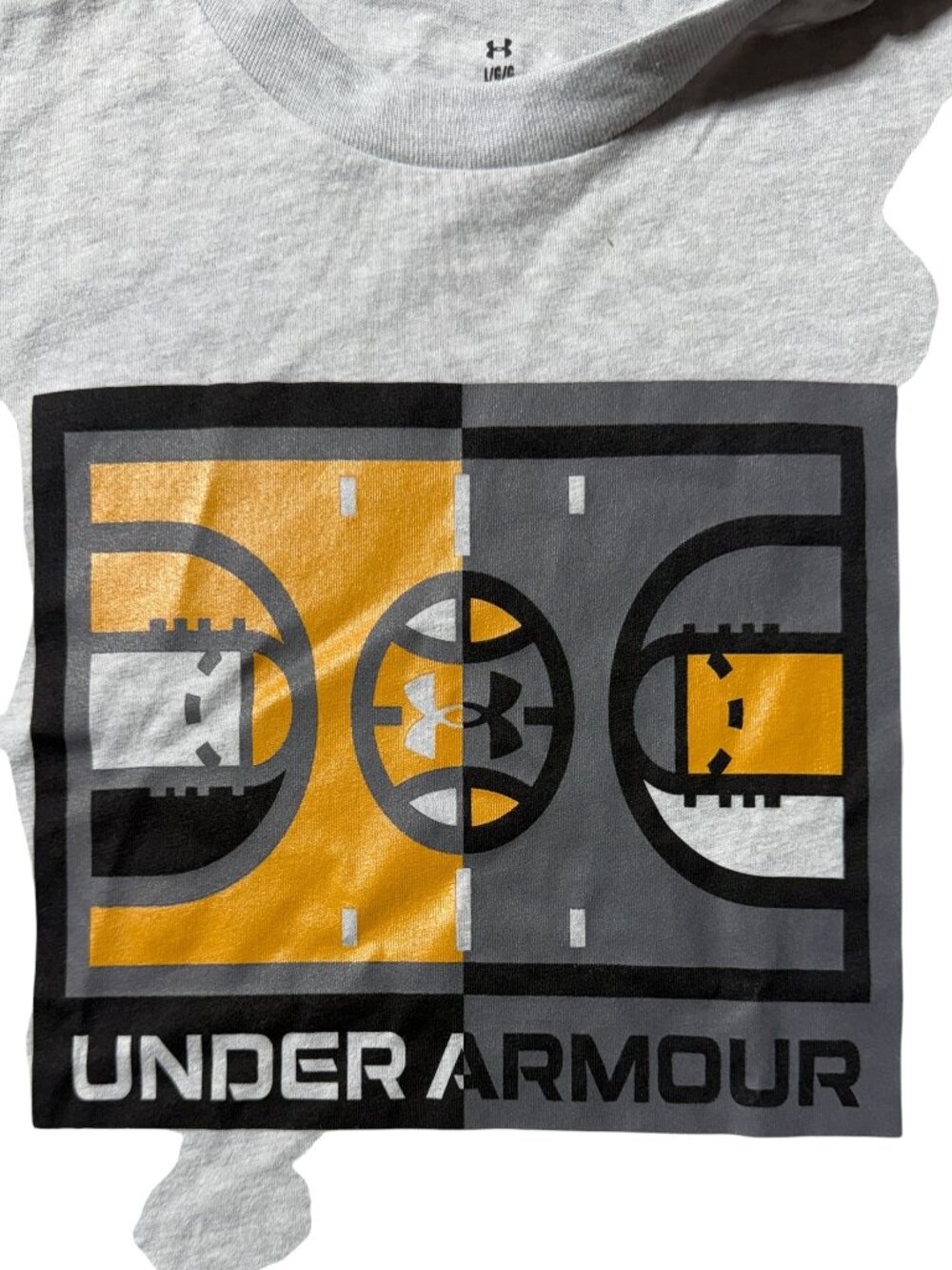 Under Armour Basketball Icon Graphic Tee – Gray Yellow Black – Size XL NWT - Picture 3 of 4
